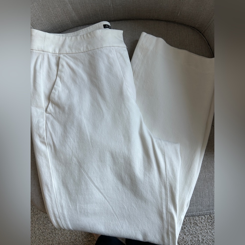 J.Crew, Kate ankle pant in white bi-stretch cotton